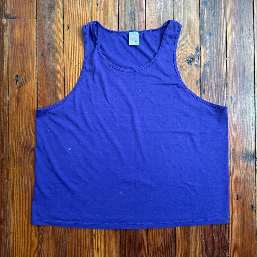 Vintage late 1990s Jerzees 50/50 Heavyweight purple blank tank top XL